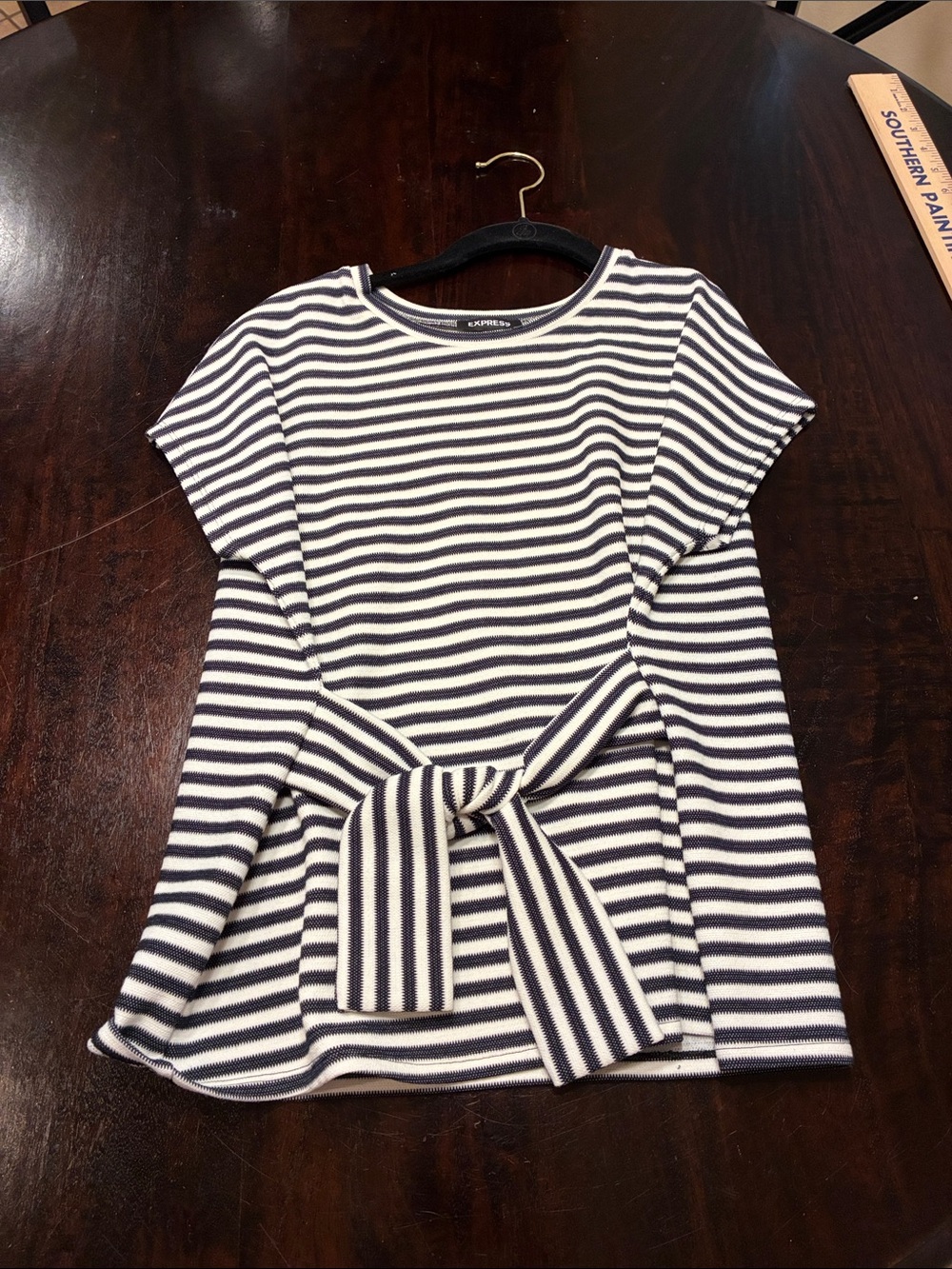 Express Striped Tie-Front Tunic